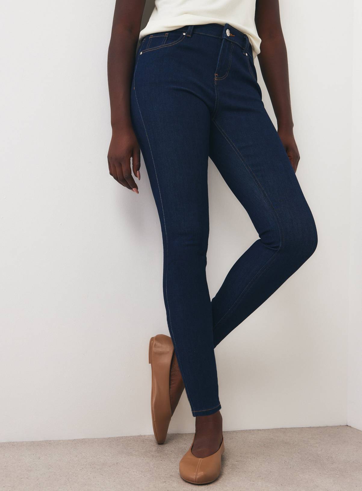 Dark Denim Mid Rise Skinny Jeans 16S - Image 1